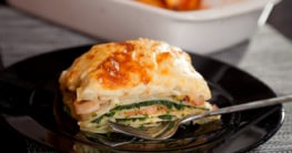 Lachs Lasagne mit Spinat