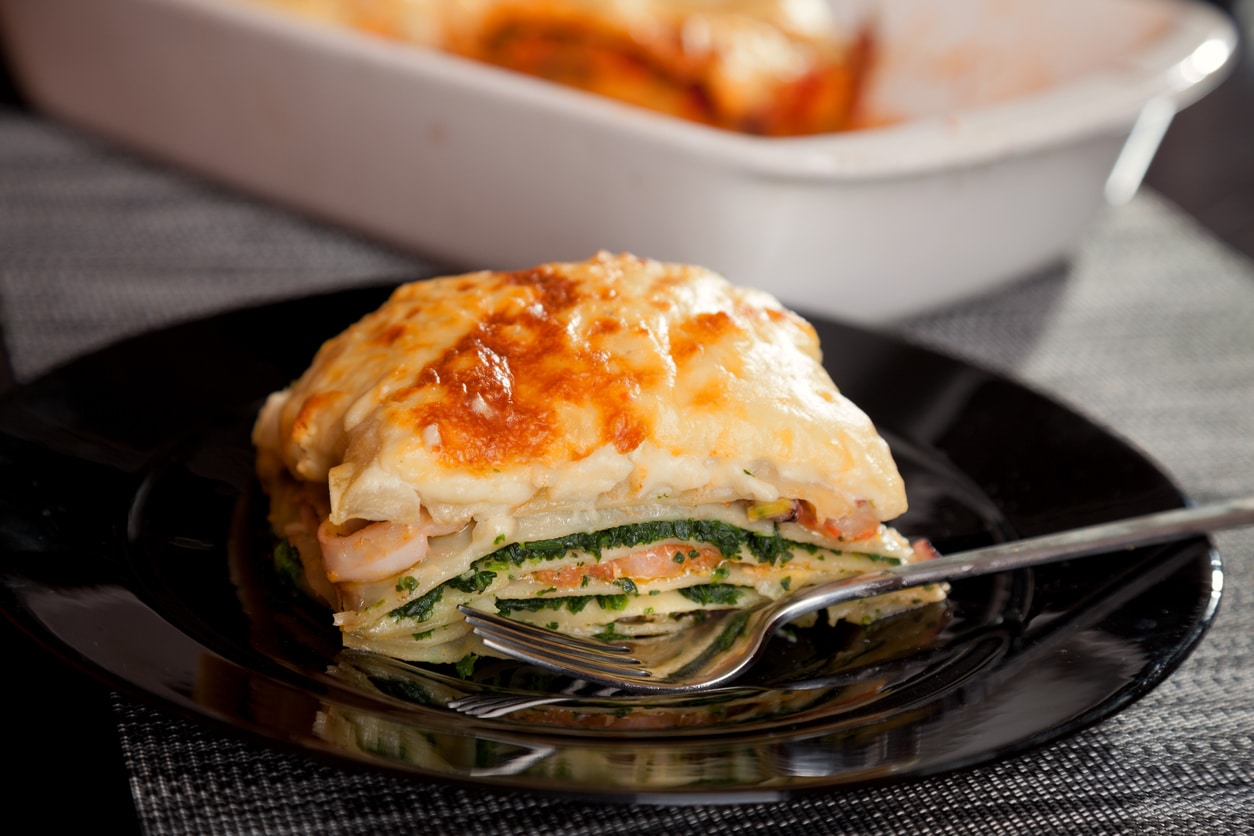 Lachs Lasagne mit Spinat
